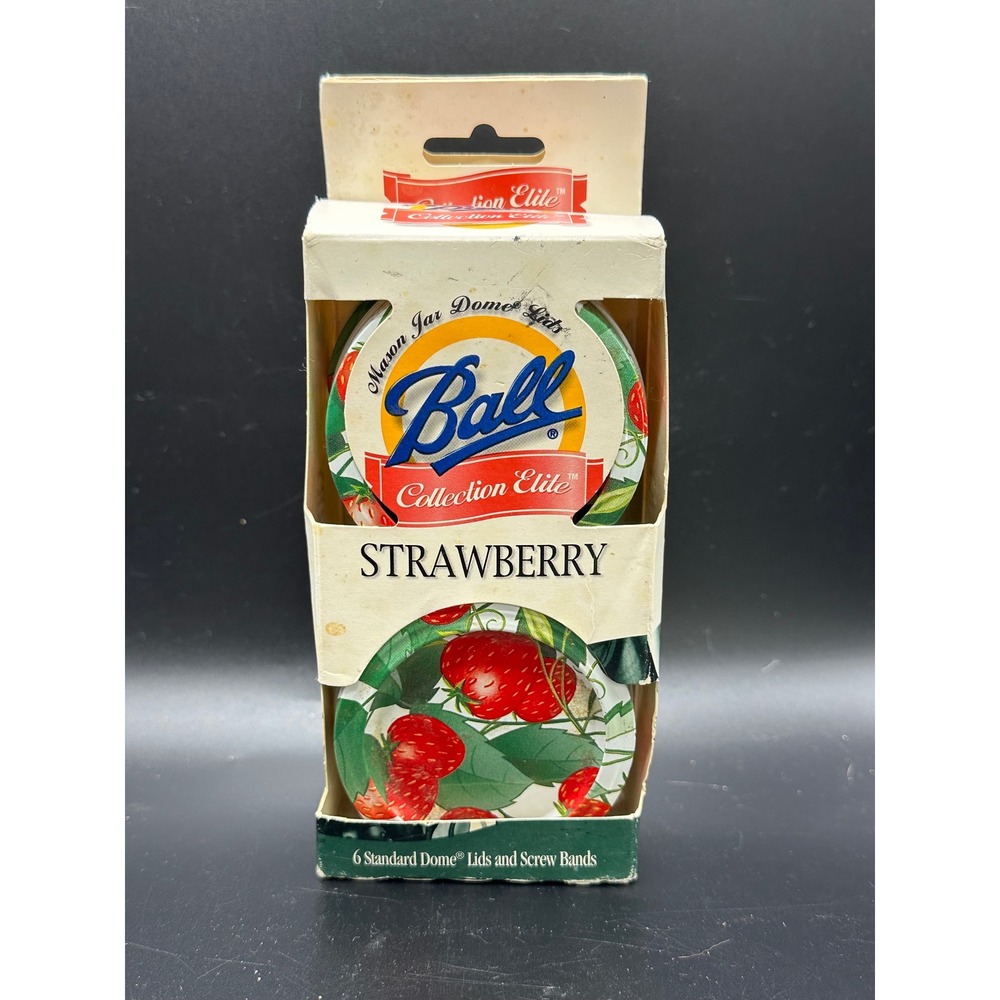 Ball Collection Elite Strawberry Mason Jar Lids and Screw Bands 6 Count Standard
